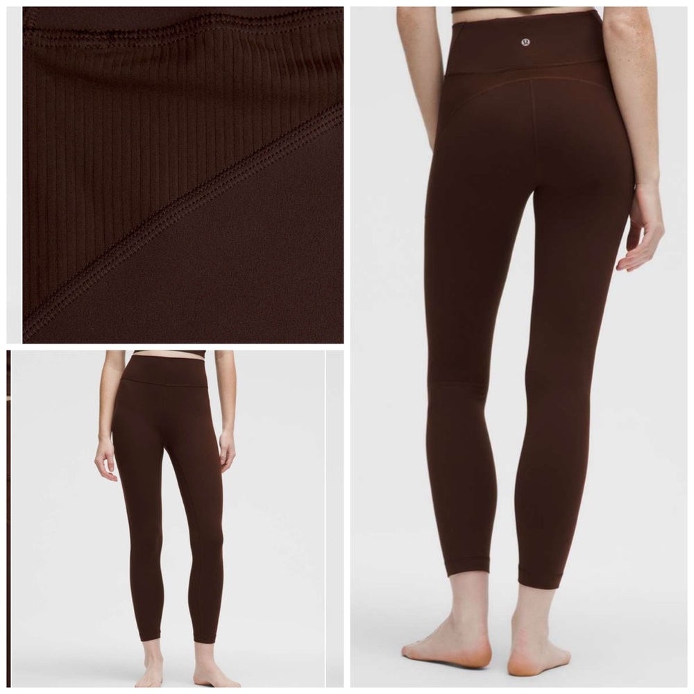 Lululemon Groove High-Rise Ribbed Panel‎ Tight 25" Lava Cake brown size 14 NWT